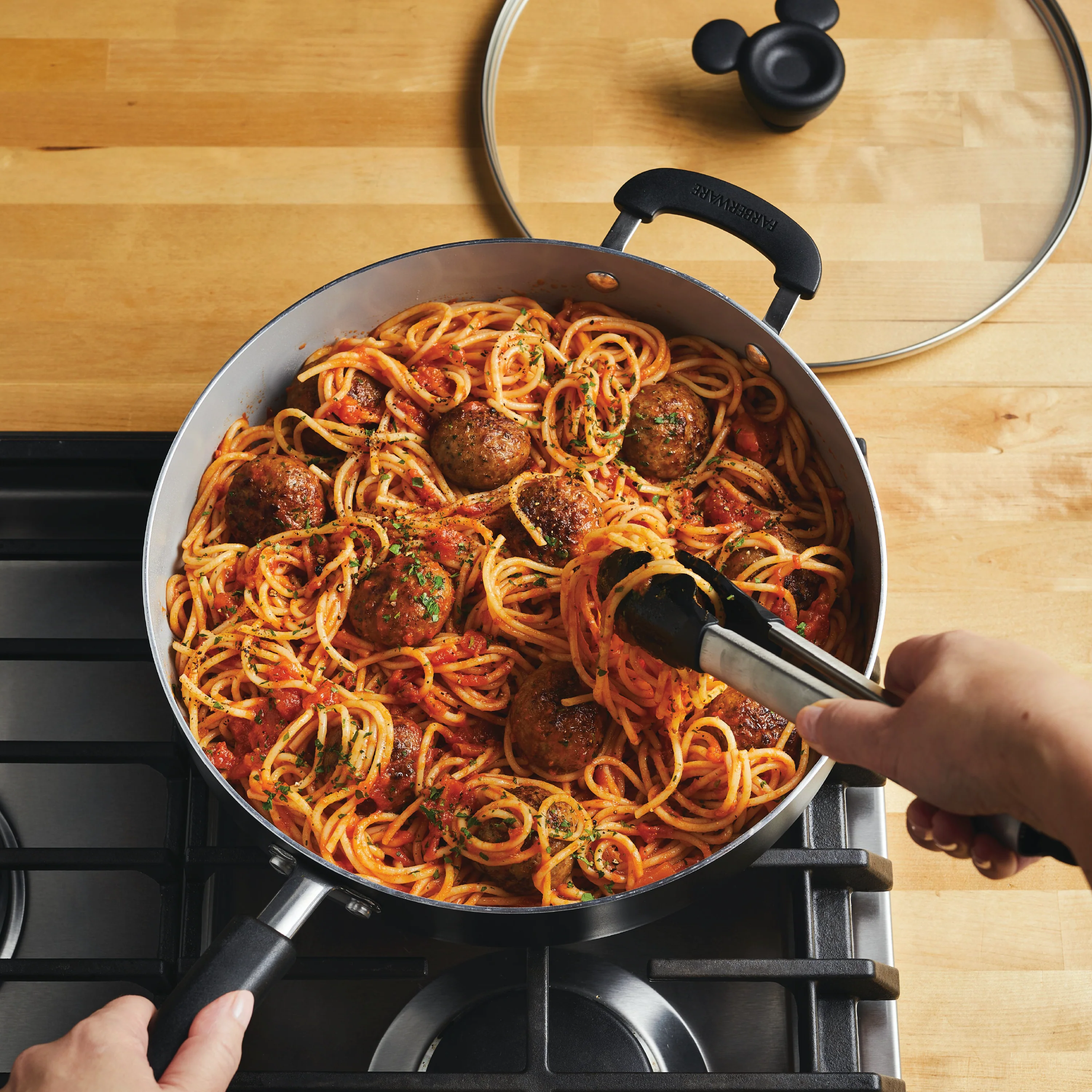 4.5-Quart Monochrome Ceramic Nonstick Sauté Pan with lid and Helper Handle - Image 3