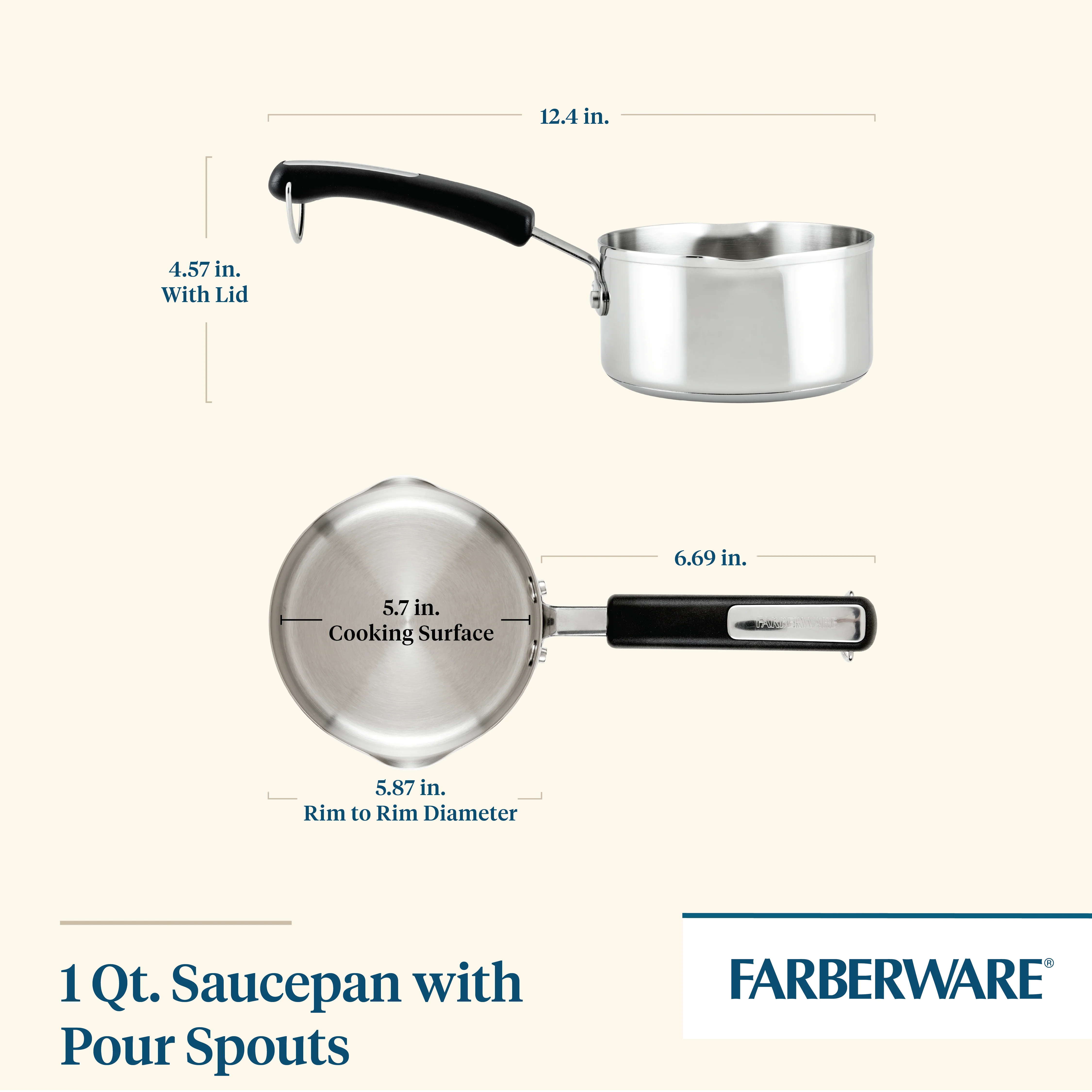 1-Quart Stainless Steel Saucepan - Image 8