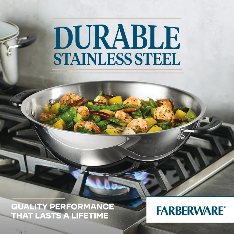 14-Inch Stainless Steel Wok - Image 4
