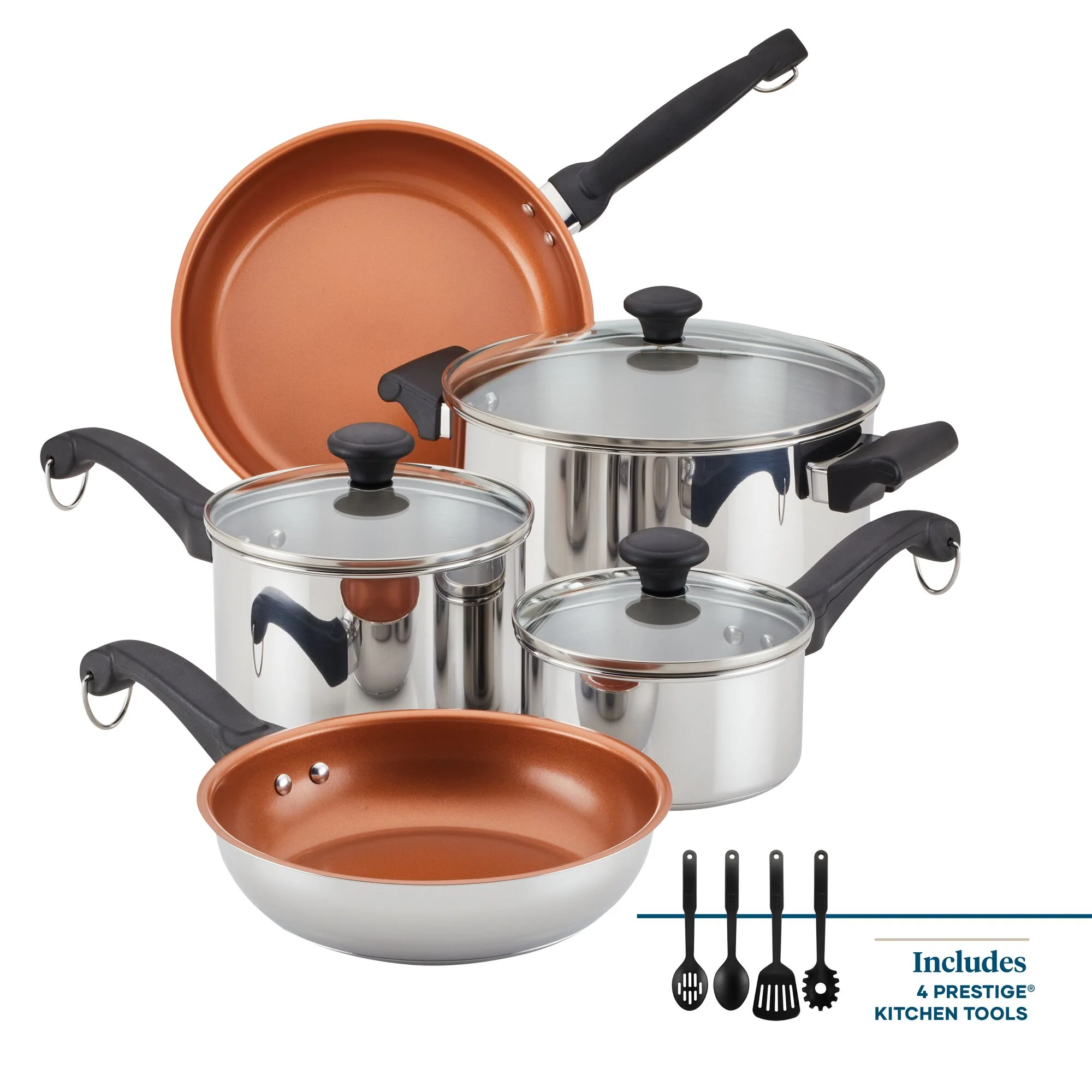 Classic Traditions Ceramic Stainless Steel 12-Piece Cookware Set - Image 11