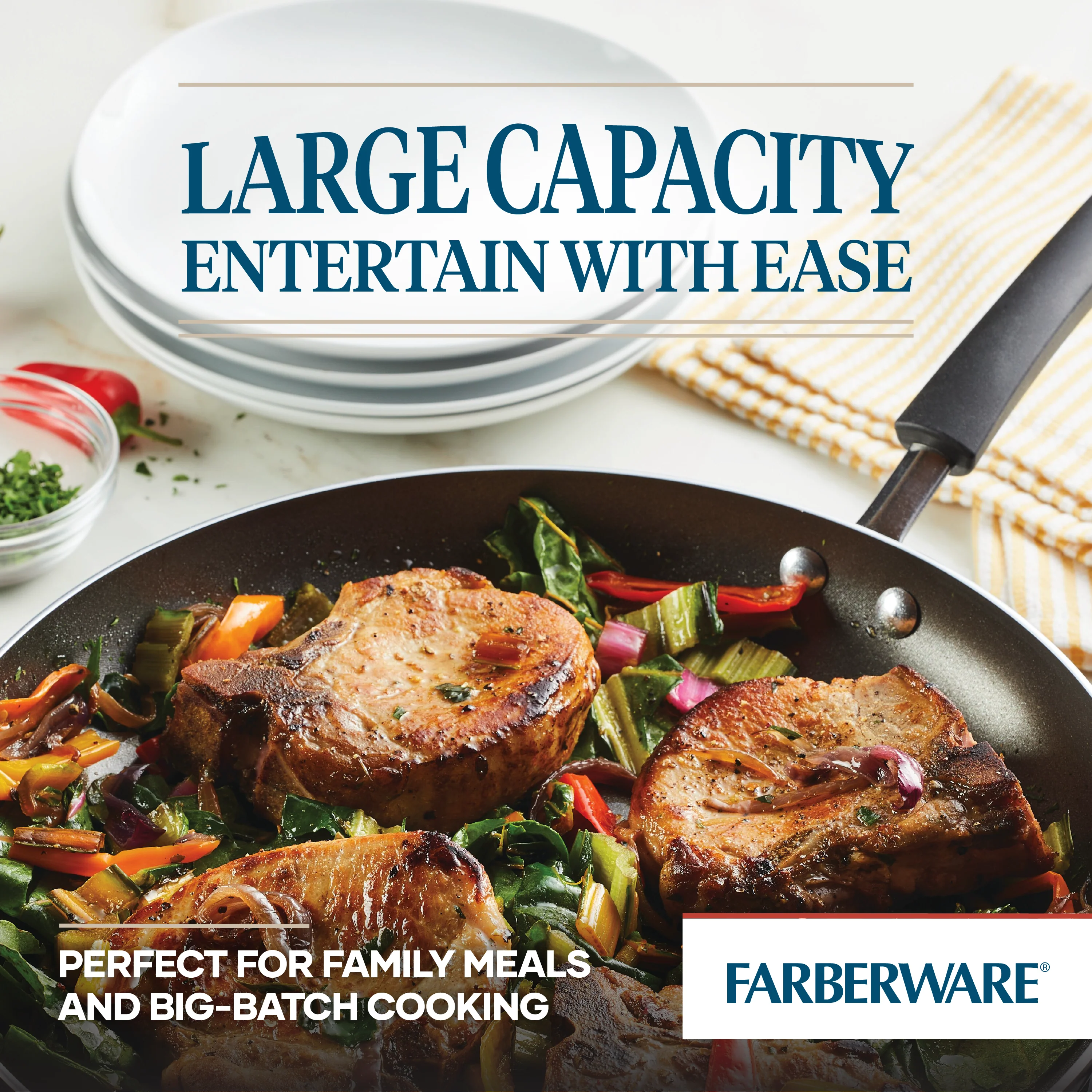 14-Inch Nonstick Frying Pan with Helper Handle - Image 4