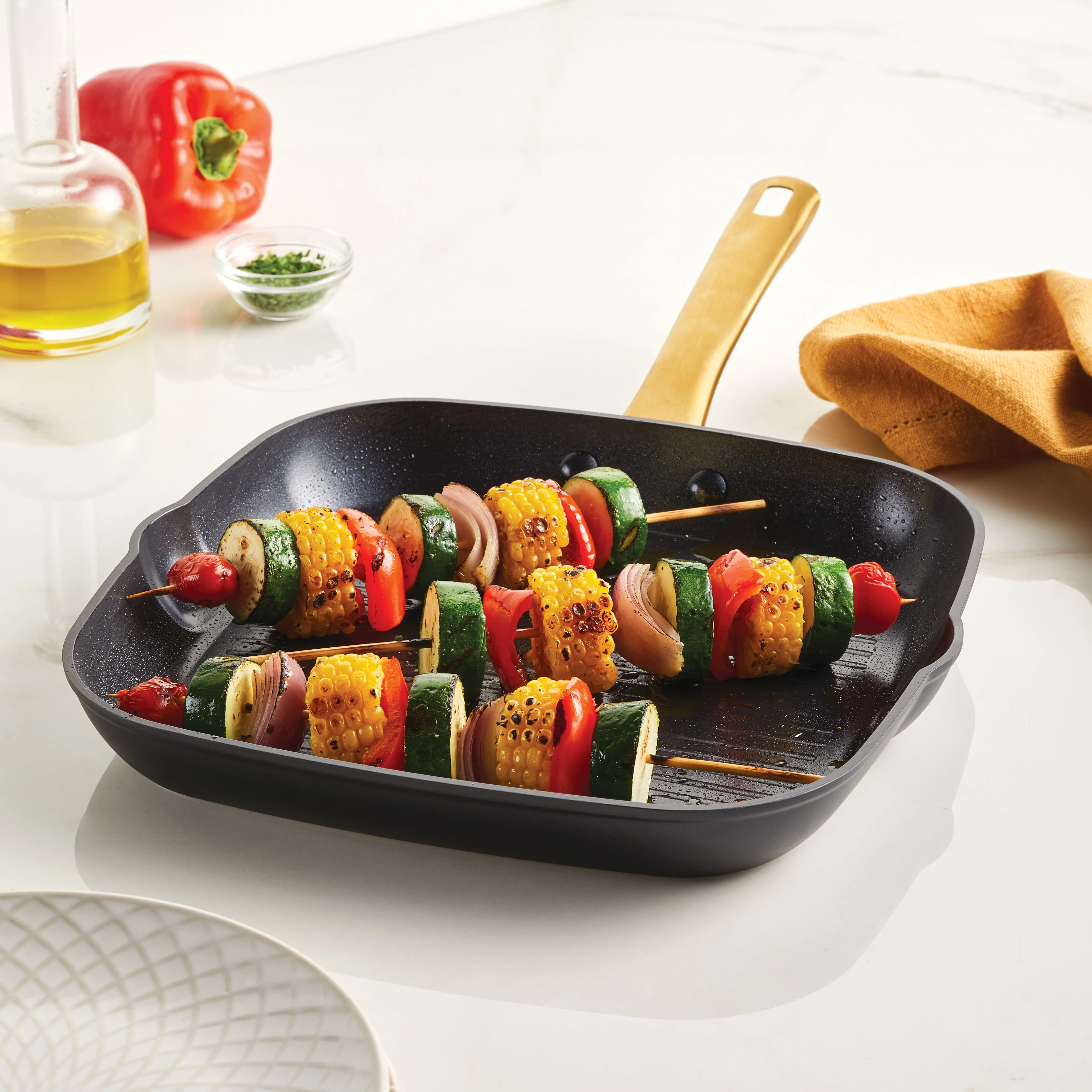 Forged Induction Ceramic 11-Inch Square Grill Pan - Image 3