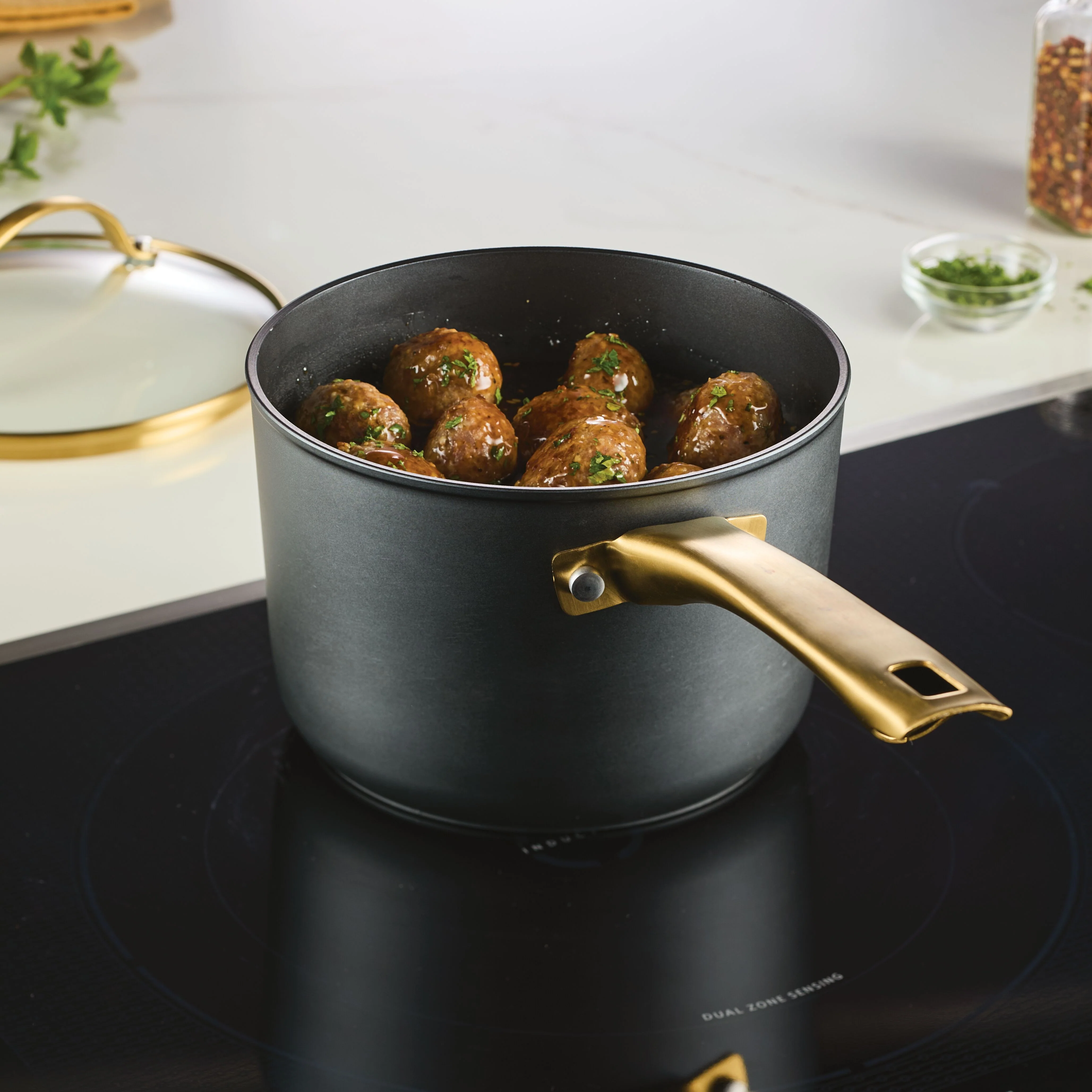 Forged Induction Ceramic 3-Quart Sauce Pan With Lid - Image 6