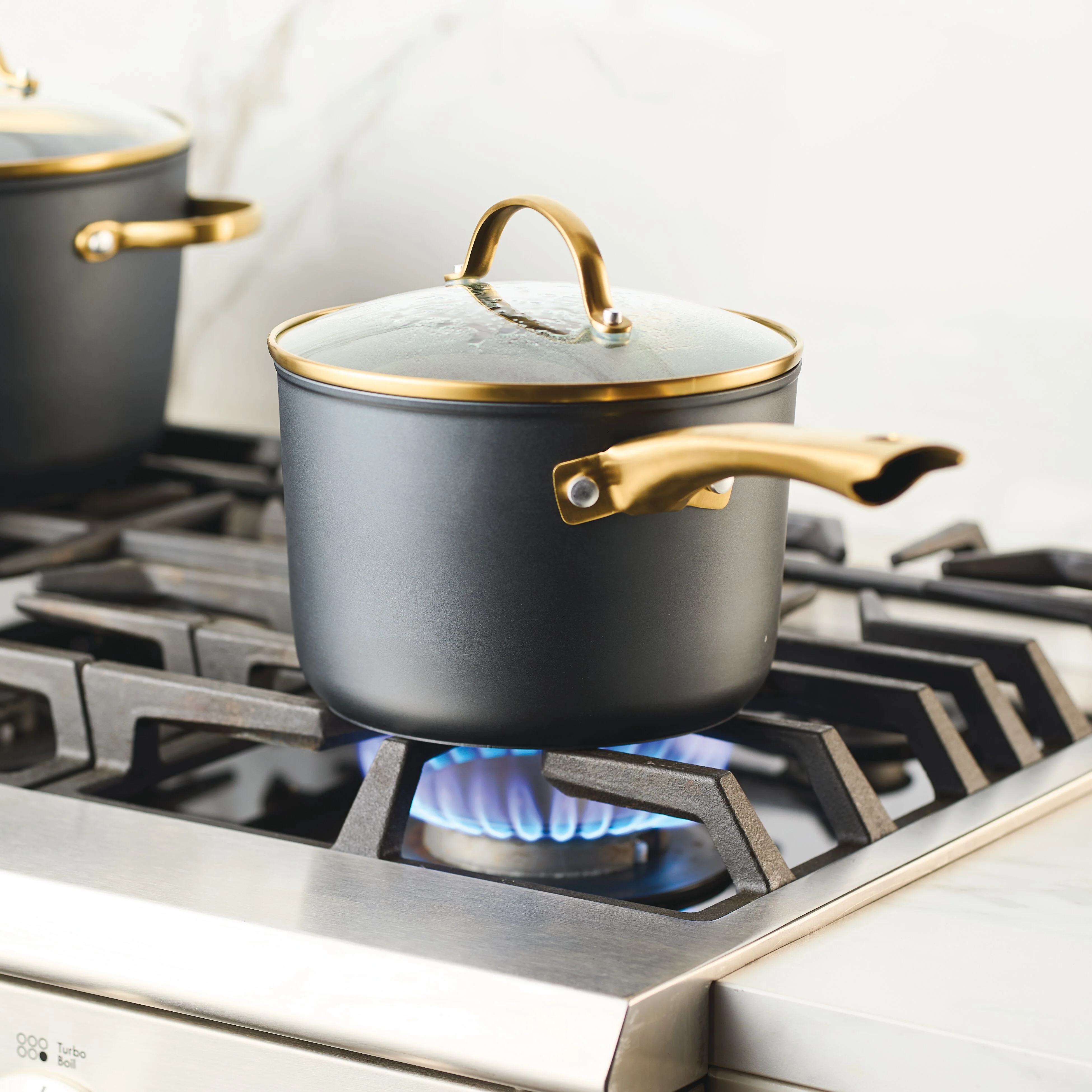 Forged Induction Ceramic 3-Quart Sauce Pan With Lid - Image 7