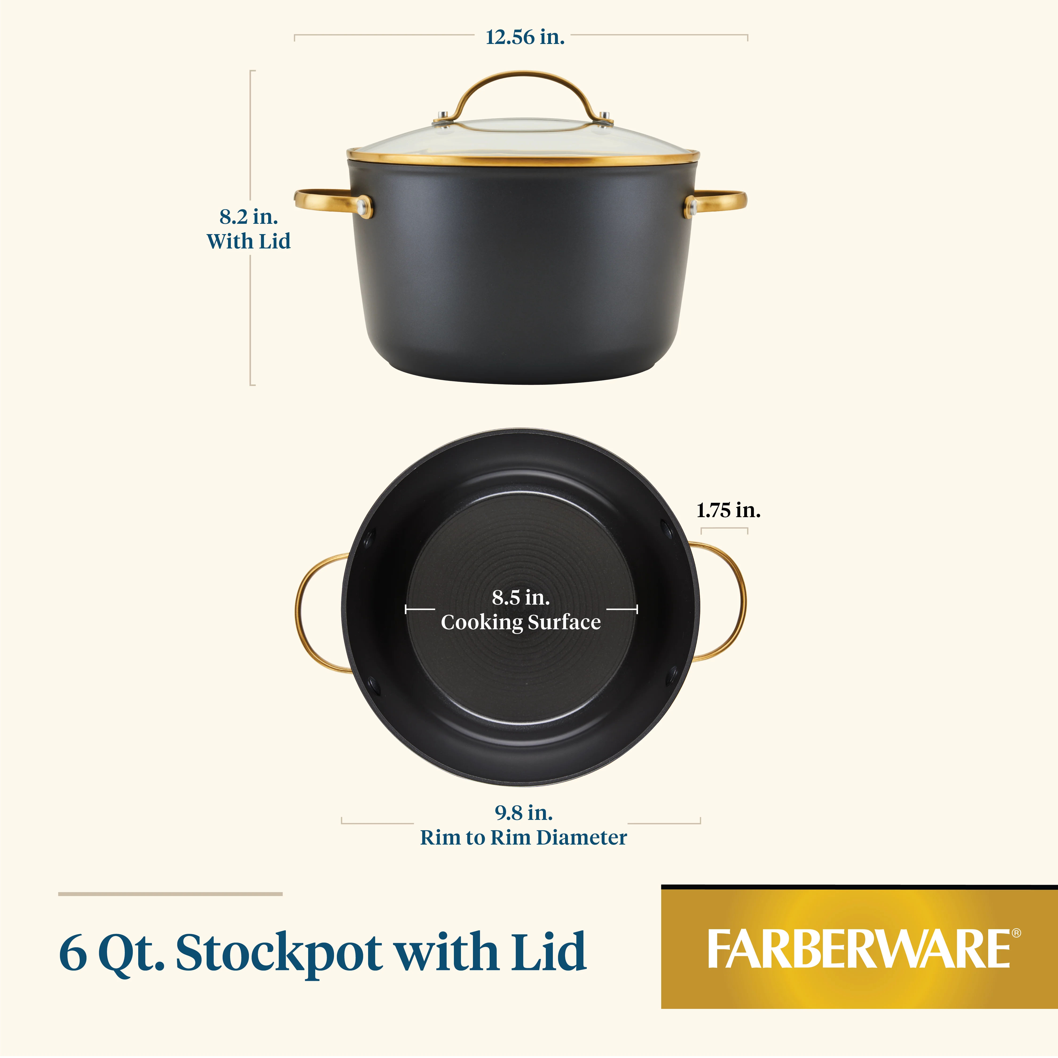 Forged Induction Ceramic 6-Quart Stockpot With Lid - Image 9