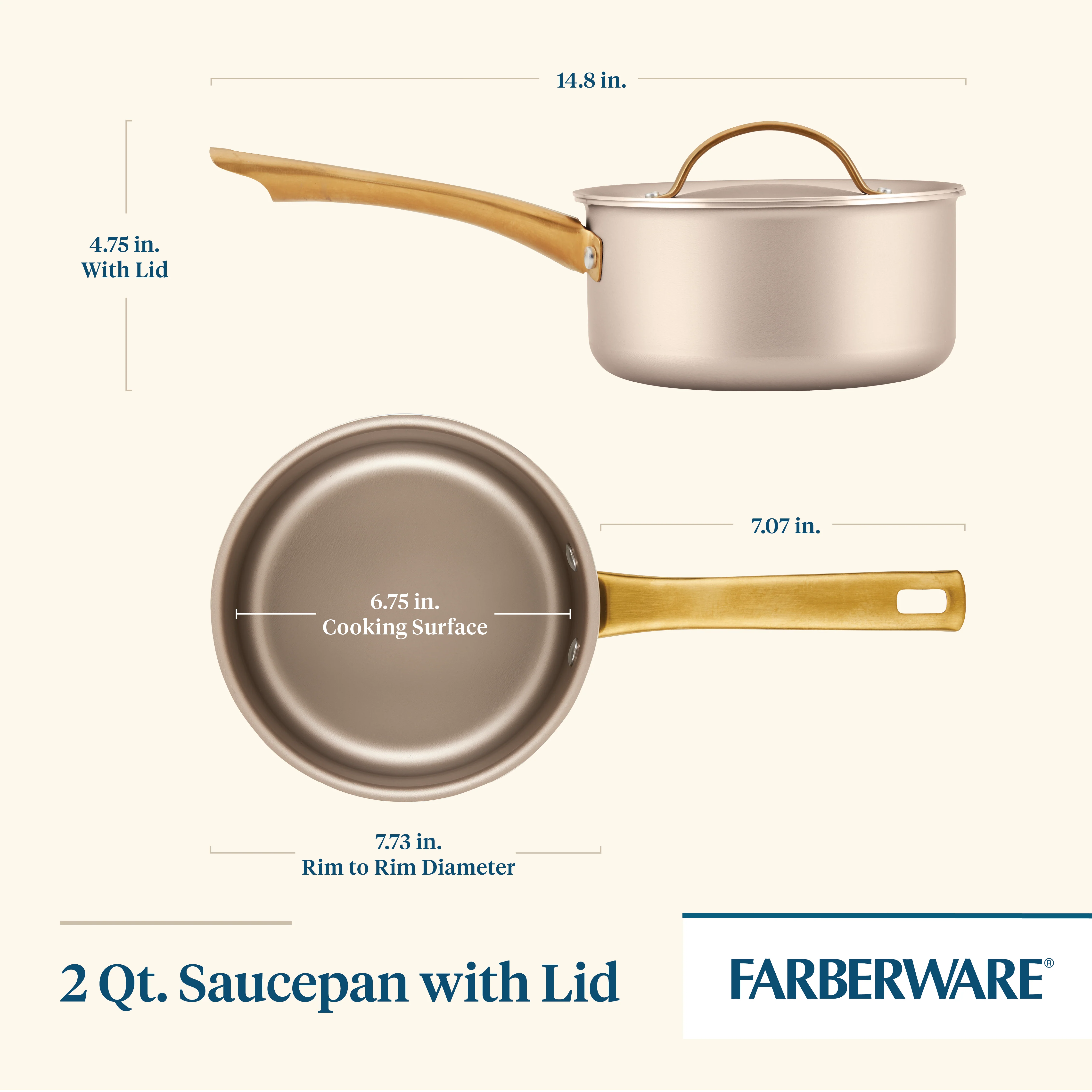Radiant Nonstick 2-Quart Saucepan With Lid - Image 7