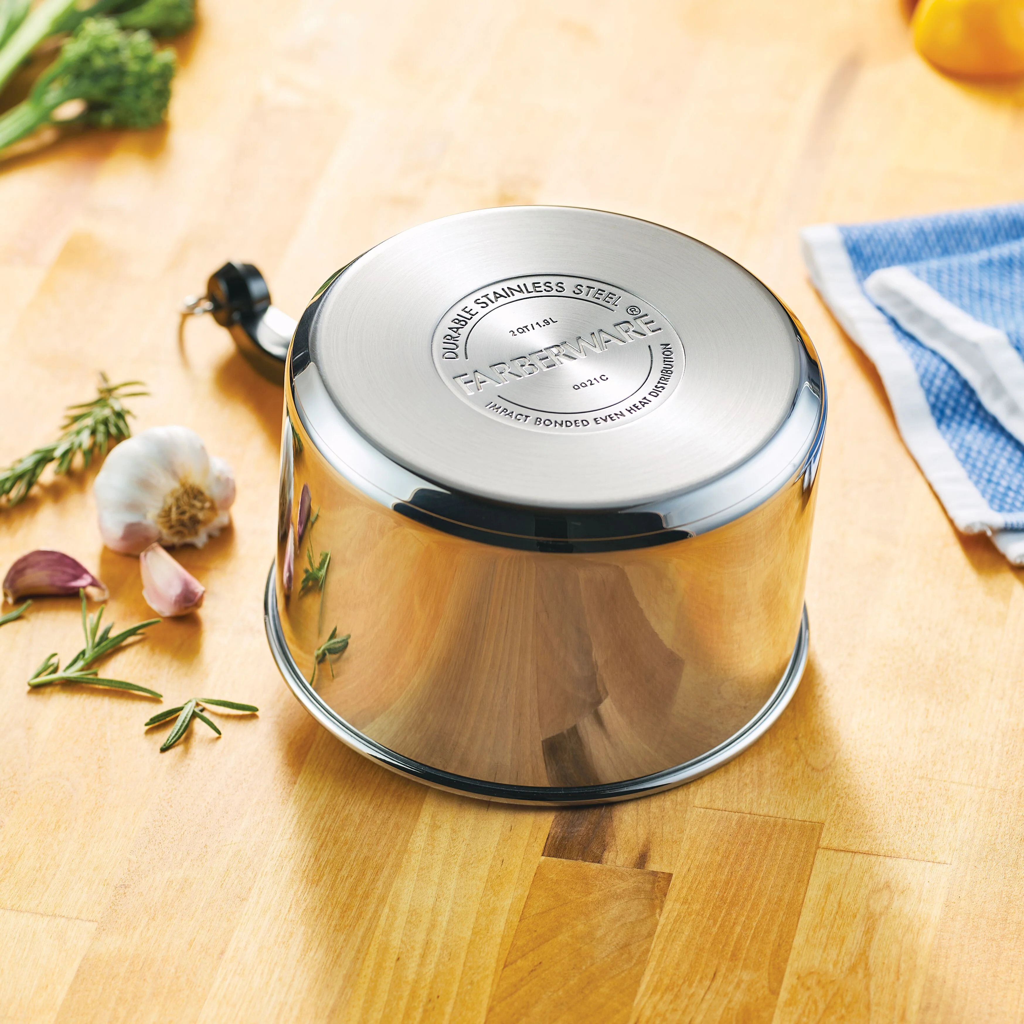 Classic Series Stainless Steel 2-Qt. Covered Saucepan With Double Boiler Insert - Image 5