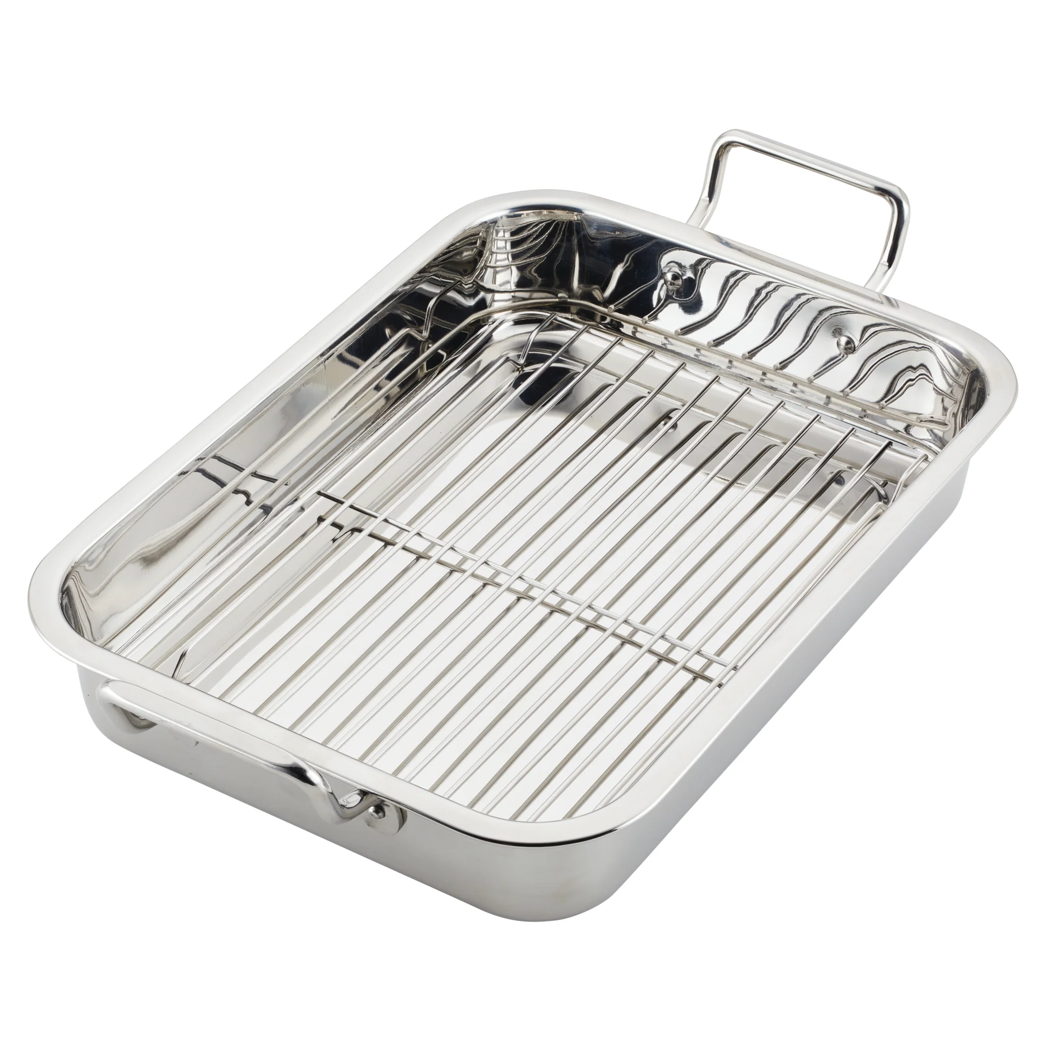 17" x 12.25" Stainless Steel Roaster with Rack - Image 10