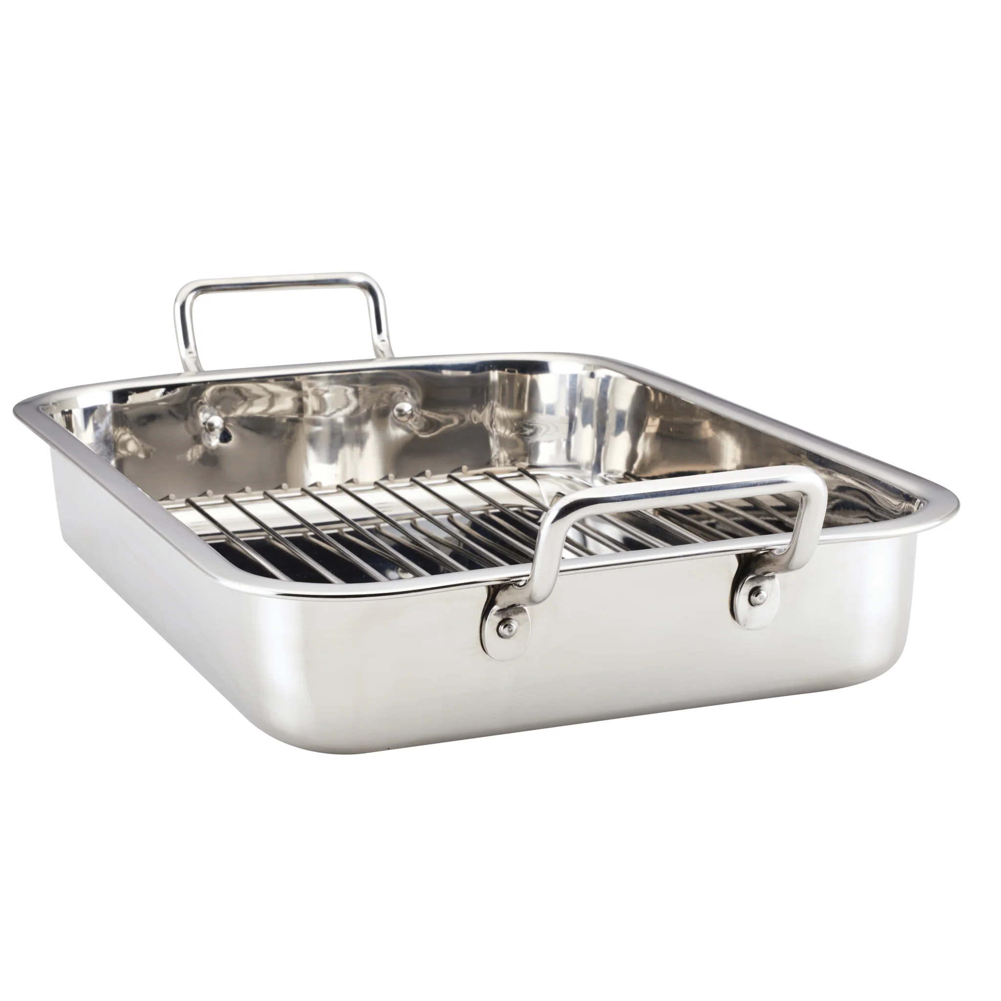 17" x 12.25" Stainless Steel Roaster with Rack - Image 7