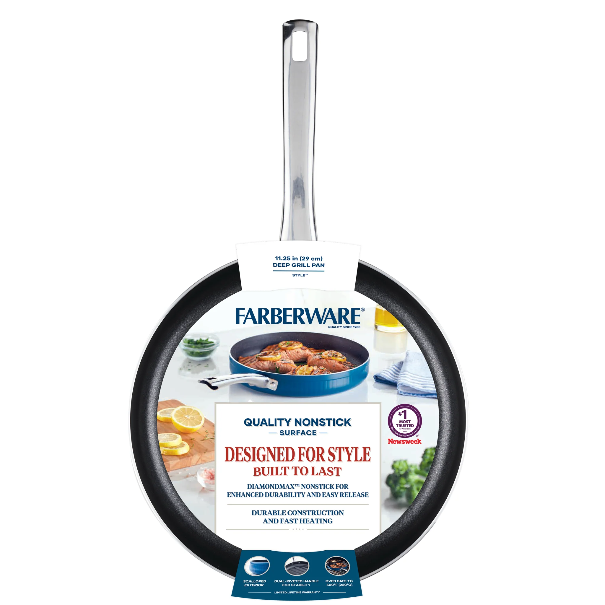 11.25-Inch Nonstick Deep Round Grill Pan - Image 3