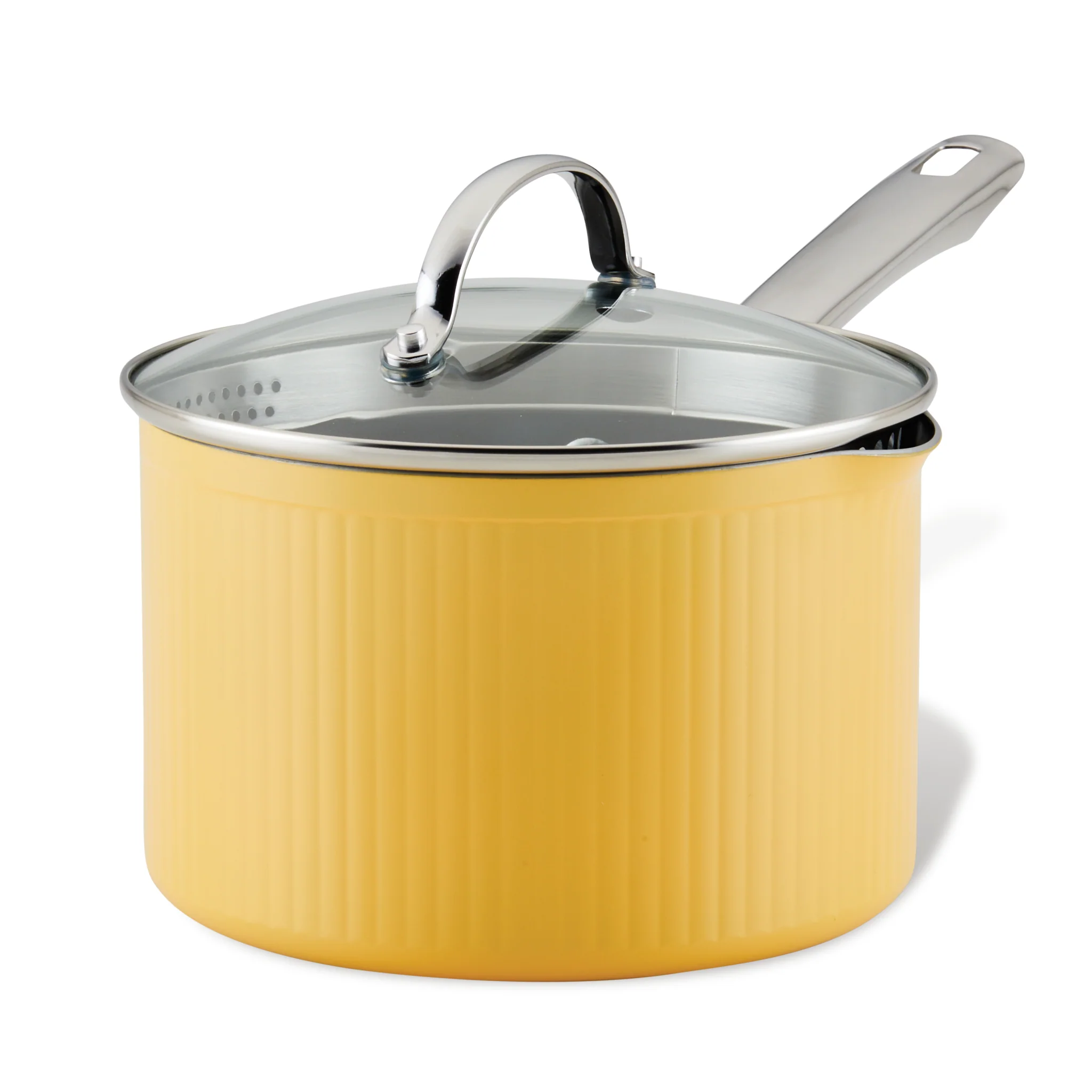 Style Nonstick Cookware Straining Saucepan with Lid, 3-Quart - Image 2
