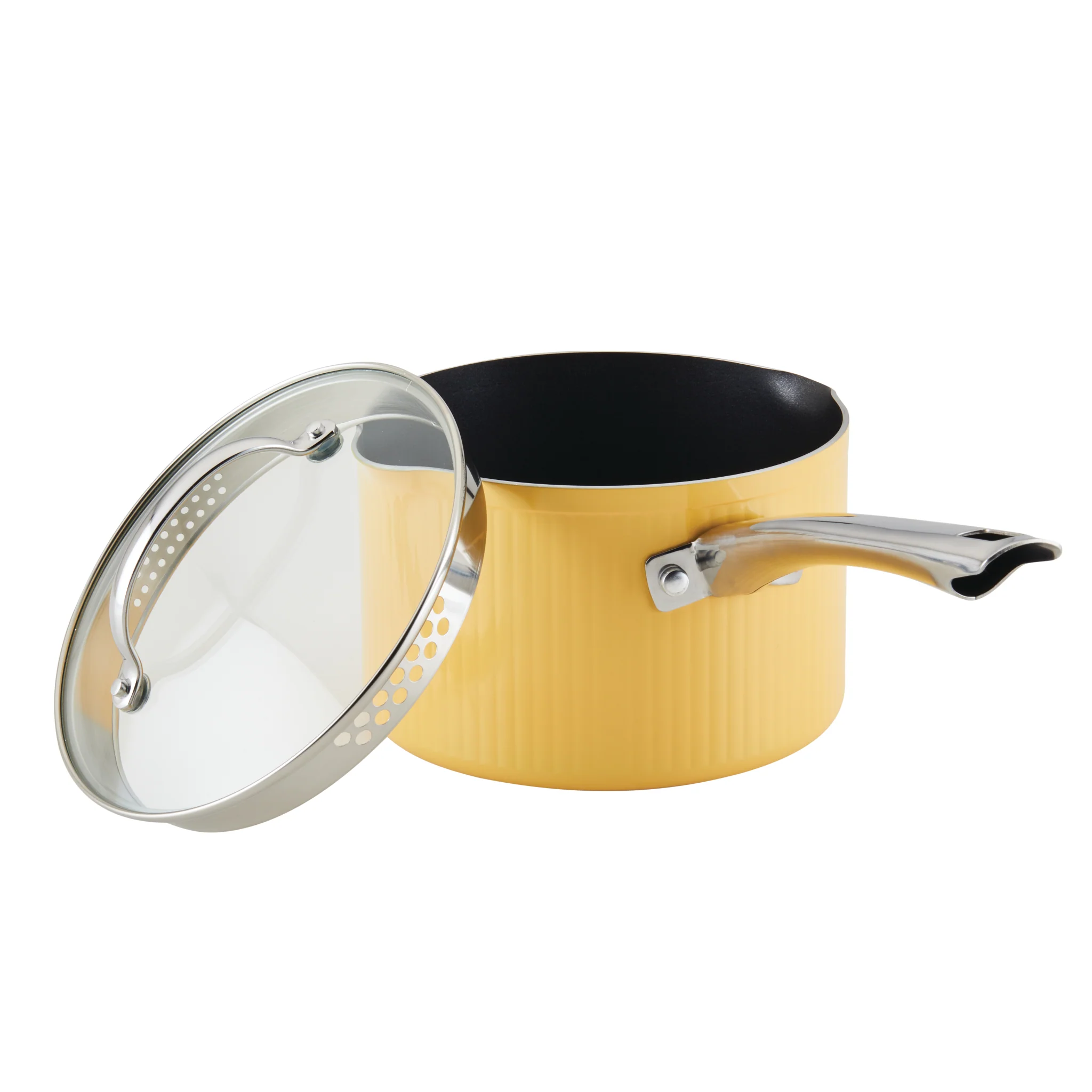 Style Nonstick Cookware Straining Saucepan with Lid, 3-Quart - Image 3