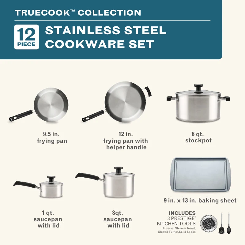 12-Piece Stainless Steel Induction Cookware Set - Image 3